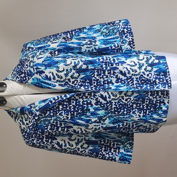 Blue Watercolor look Blue Blazer dots size 10 like a size Large - Picture 4 of 9